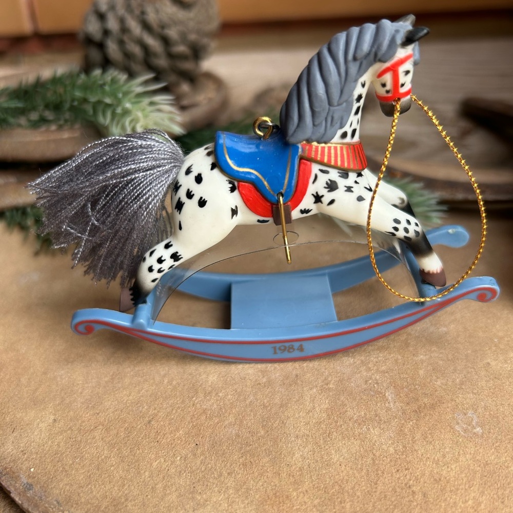 Hallmark Rocking Horse #4 Blue and Gray Keepsake Ornament New in Box